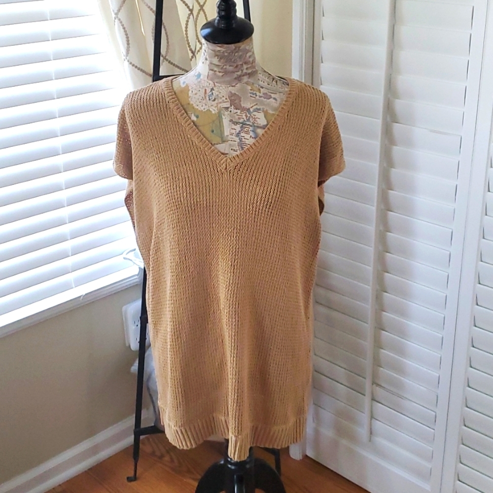 Lauren Ralph Lauren Gold Sleeveless Sweater Size 2X